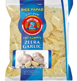 DADI JAN  RICE PAPAD ZEERA GARLIC  200g