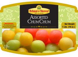 REHMAT-E-SHEREEN - ASSORTED CHUM CHUM (Sweet & Soft Cottage Cheese Dumplings) - 1 Lbs