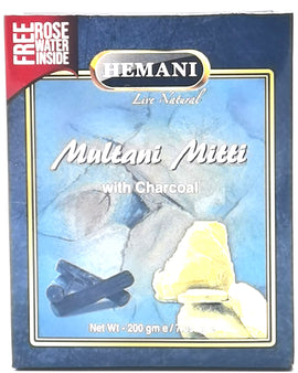 HEMANI - MULTANI MITTI (FULLERS EARTH POWDER) WITH CHARCOAL - 200g